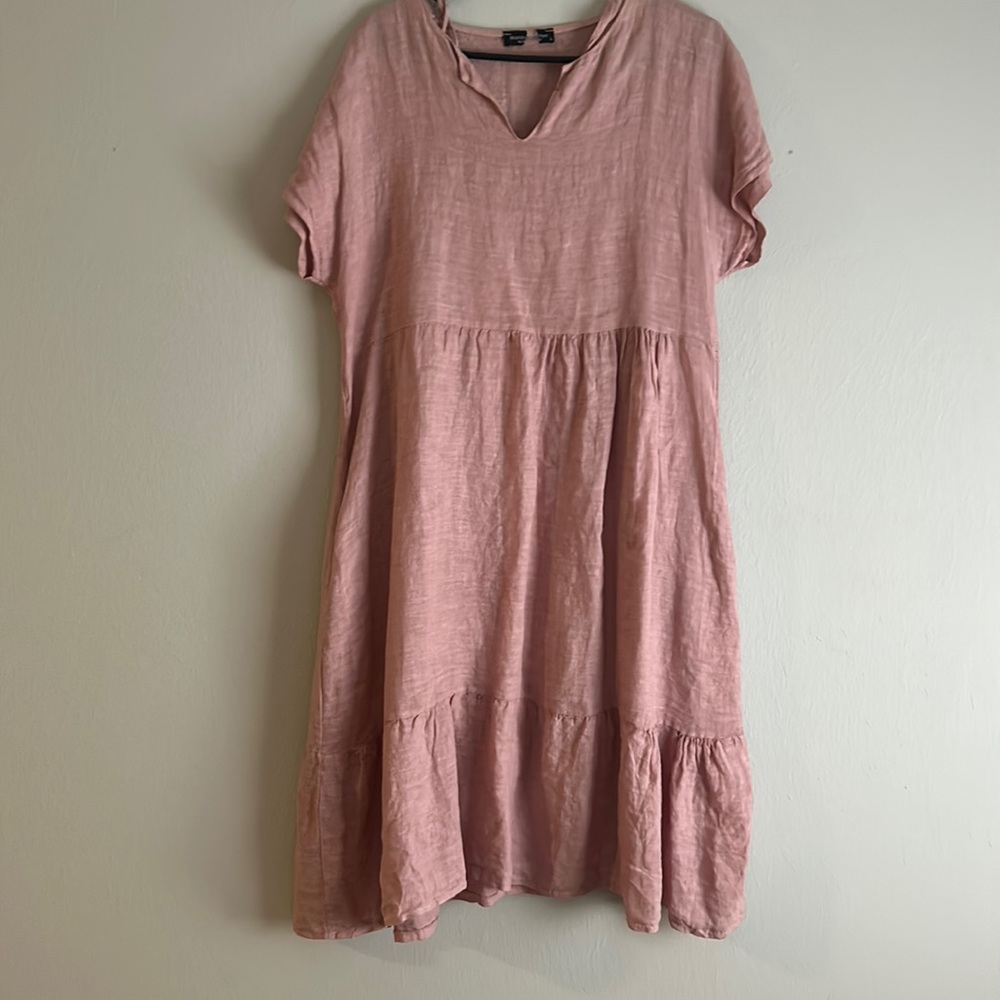 Rose pink midi dress